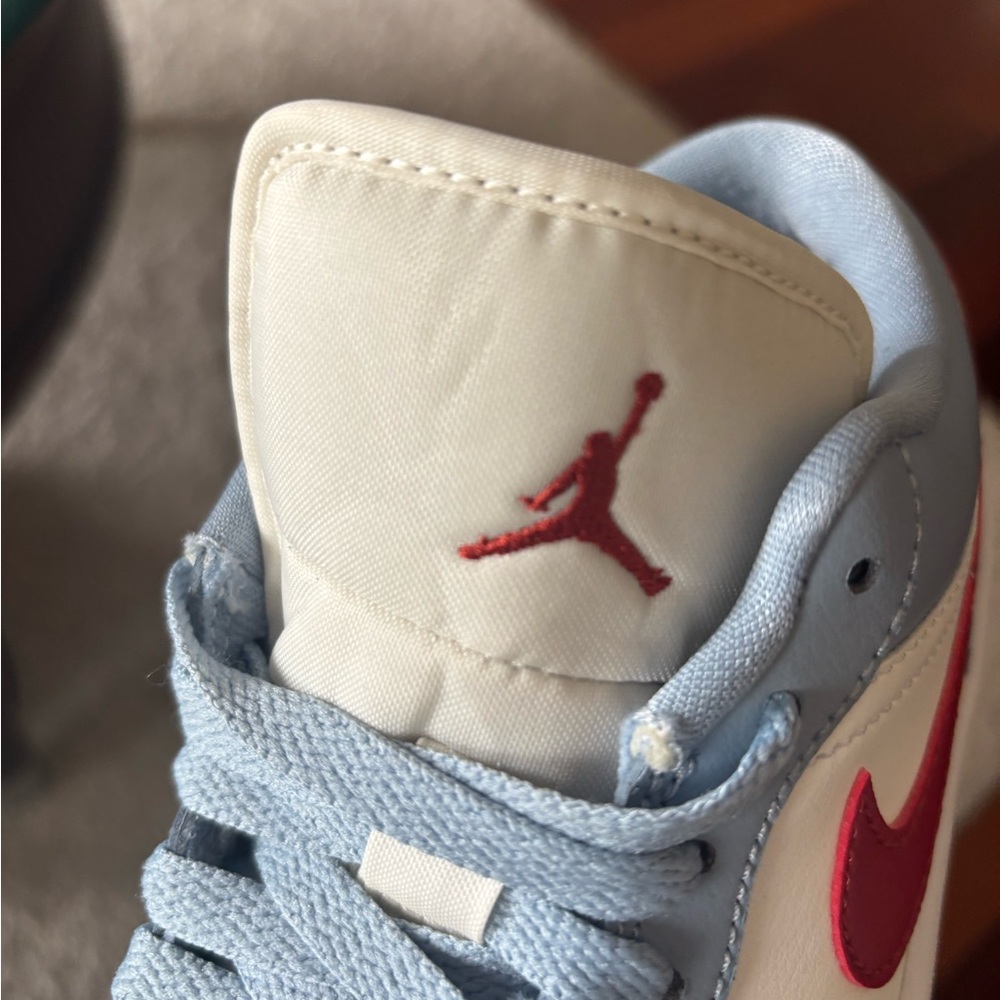 Nike Kids' Sneakers - White, Blue, and Red